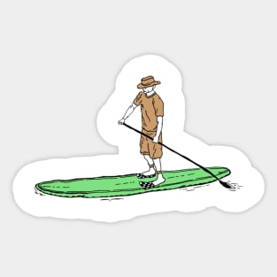 Paddle Boarder Vintage Illustration Sticker